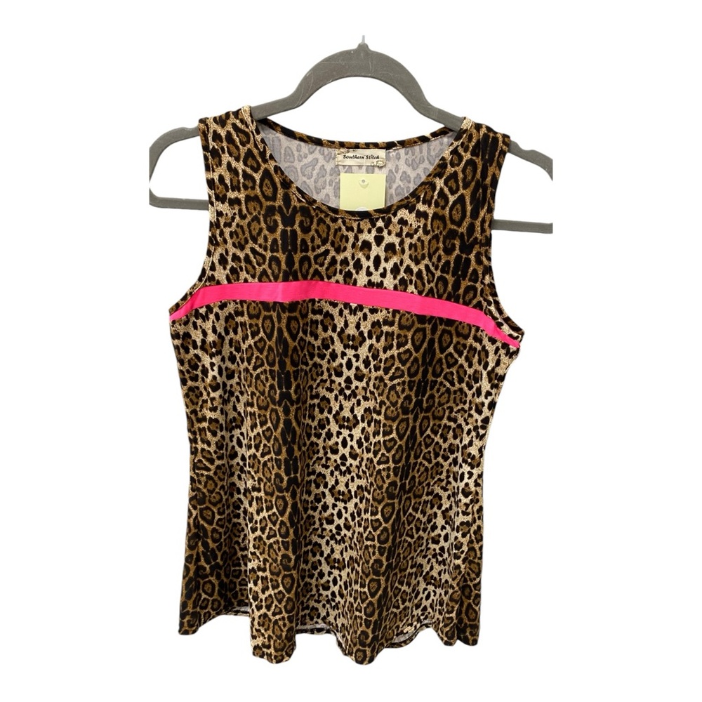 Cheetah Top Sleeveless Animal Print with Pink A206